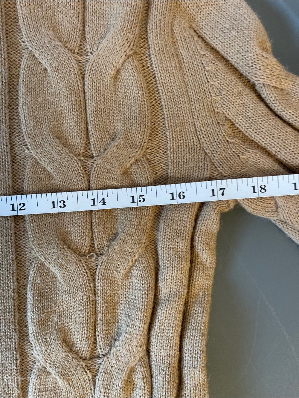 Banana Republic Cable-Knit Crewneck Sweater in Camel/Tan - Picture 8 of 10